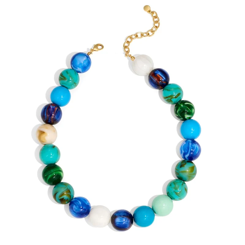 Chunky Blue Boho Necklace FAUTHENTICUTE Jewelry