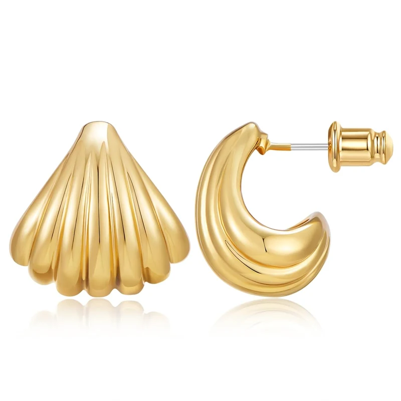 Shell Hoop Earrings FAUTHENTICUTE Jewelry